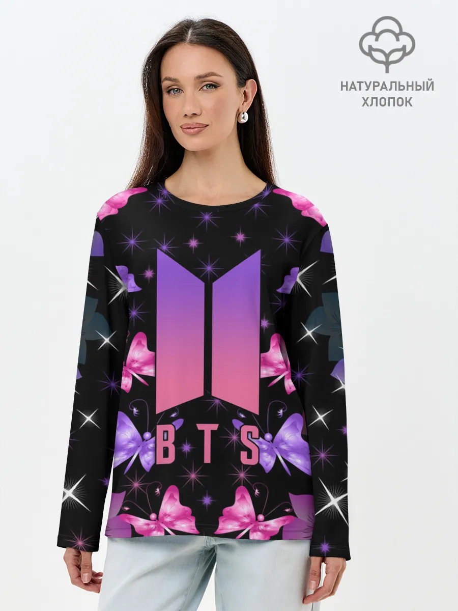 Лонгслив женский. Хлопок / BTS