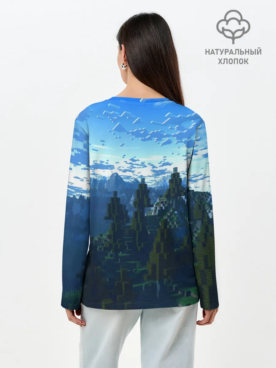 Лонгслив женский. Хлопок / Minecraft / Майнкрафт