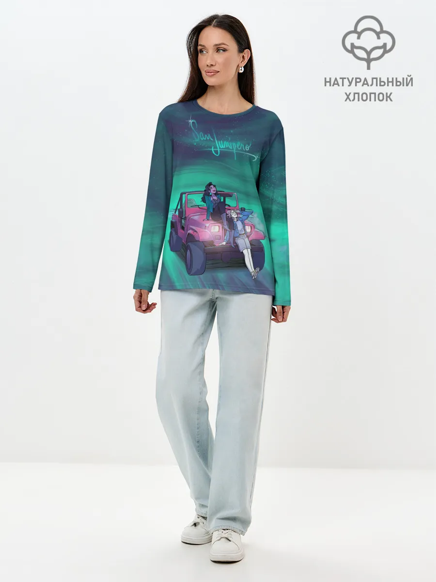 Лонгслив женский. Хлопок / ЧЕРНОЕ ЗЕРКАЛО