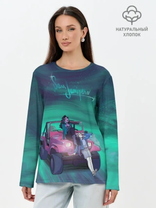 Лонгслив женский. Хлопок / ЧЕРНОЕ ЗЕРКАЛО