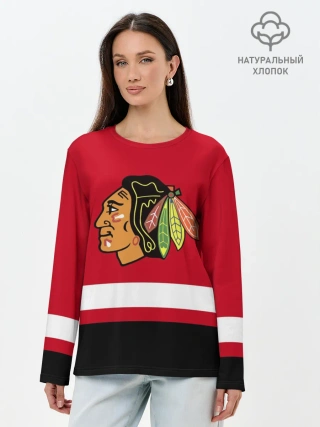 Лонгслив женский. Хлопок / Chicago Blackhawks