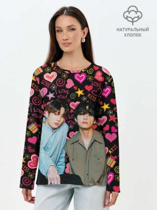 Лонгслив женский. Хлопок / BTS: пейринг ВиГуки