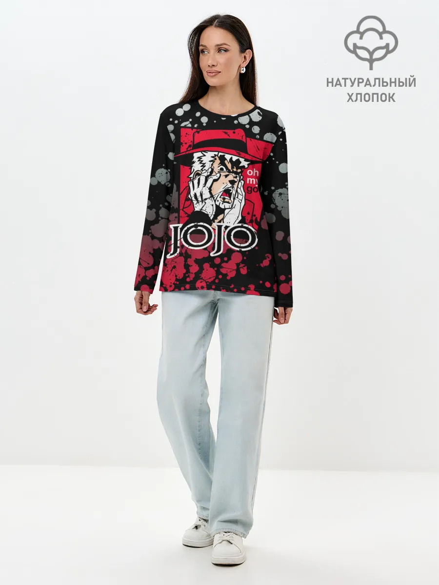 Лонгслив женский. Хлопок / Приключения ДжоДжо