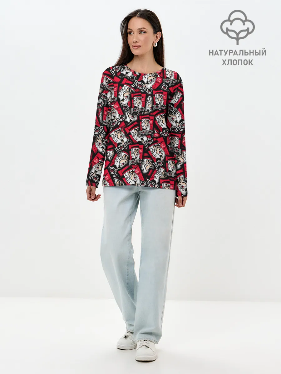 Лонгслив женский. Хлопок / Joseph Joestar Meme Face