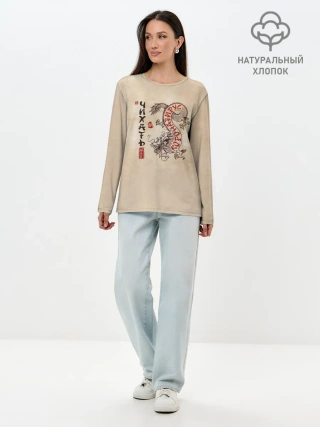 Лонгслив женский. Хлопок / nCov Змей - Мне Чихать