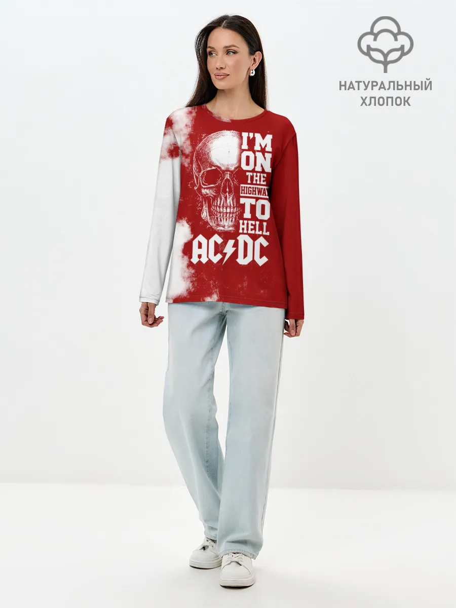 Лонгслив женский. Хлопок / Im on the highway to hell AC/DC