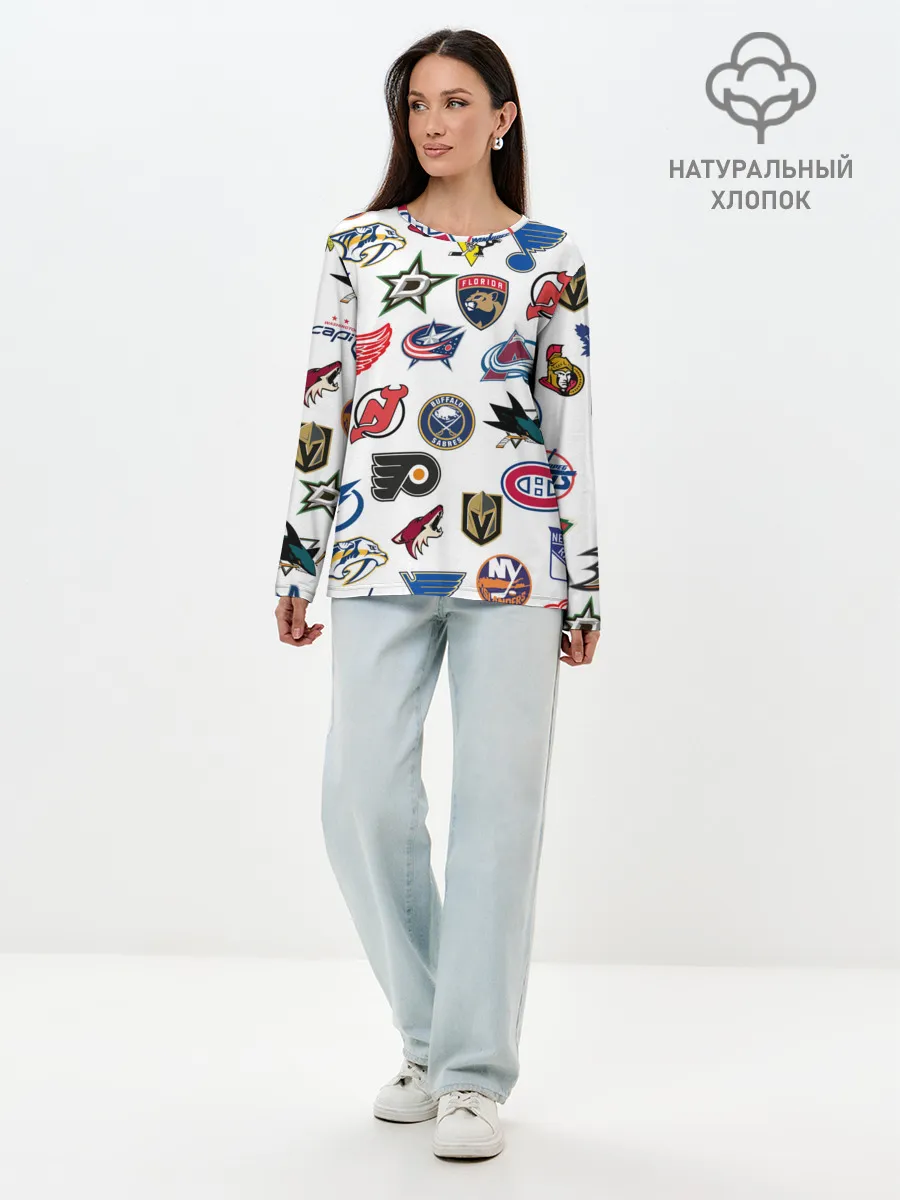 Лонгслив женский. Хлопок / NHL PATTERN