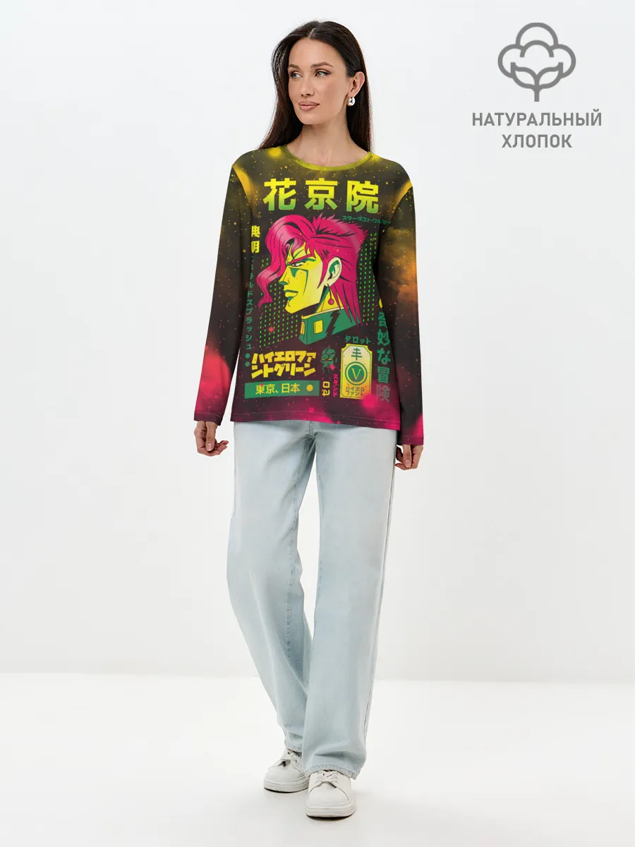 Лонгслив женский. Хлопок / Приключения ДжоДжо