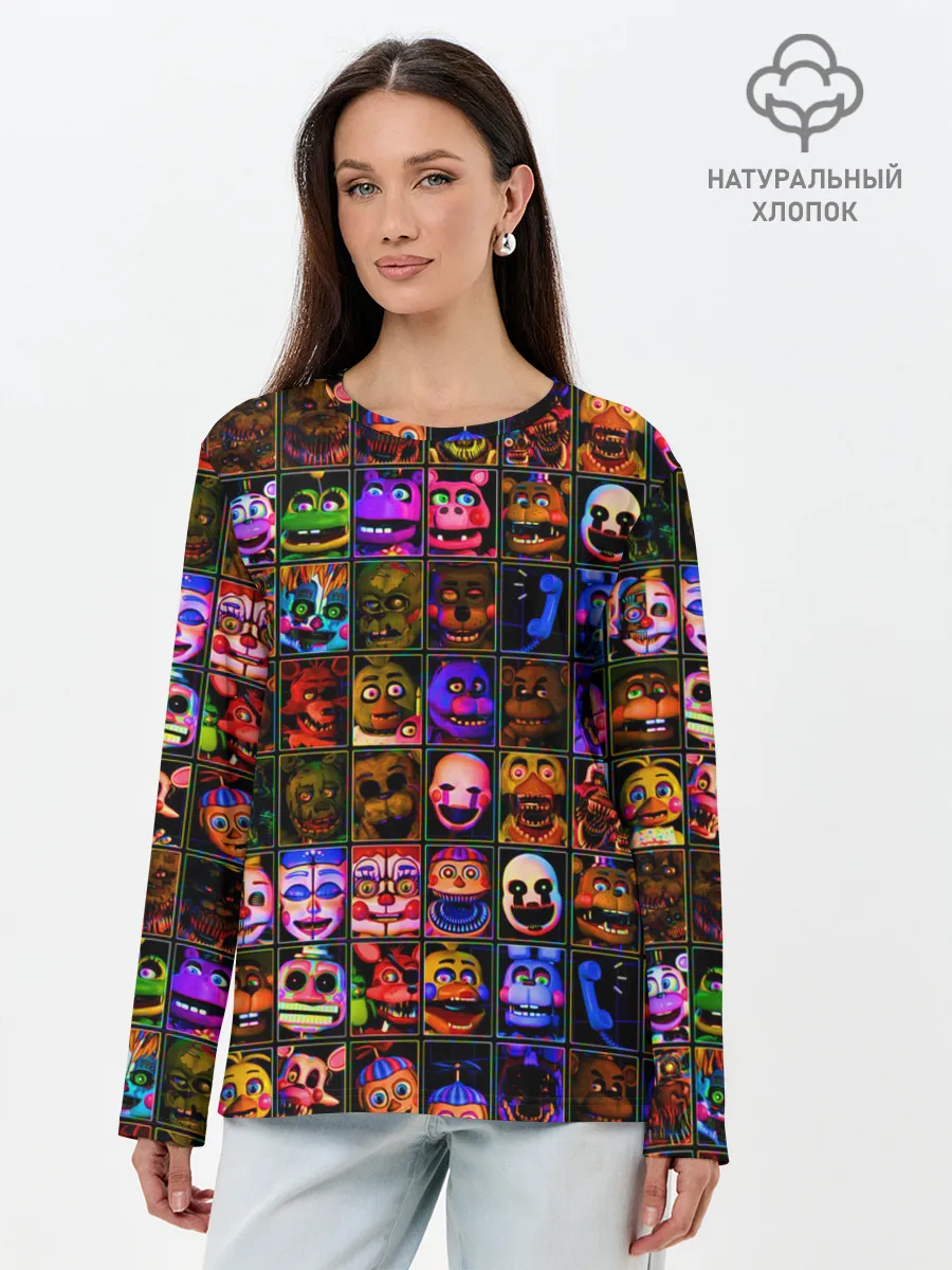 Лонгслив женский. Хлопок / Five Nights At Freddys