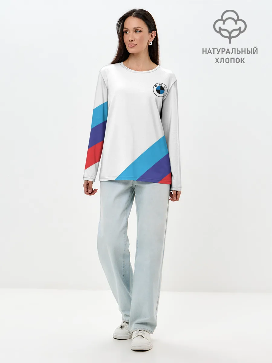 Лонгслив женский. Хлопок / BMW NEW LOGO