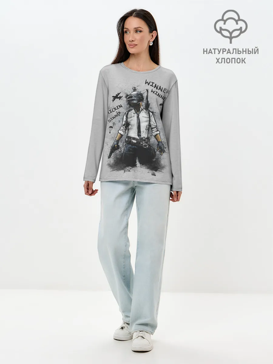 Лонгслив женский. Хлопок / PUBG