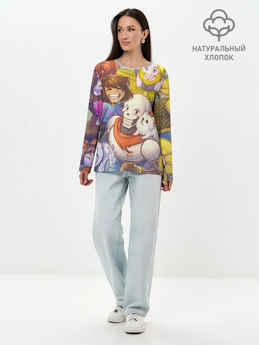 Лонгслив женский. Хлопок / UNDERTALE
