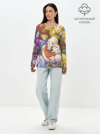 Лонгслив женский. Хлопок / UNDERTALE