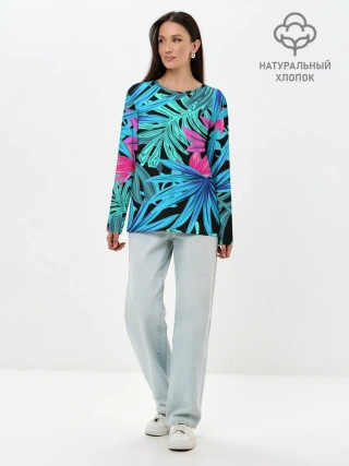 Лонгслив женский. Хлопок / Тропикана