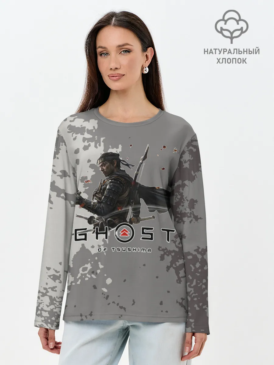 Лонгслив женский. Хлопок / Ghost of Tsushima