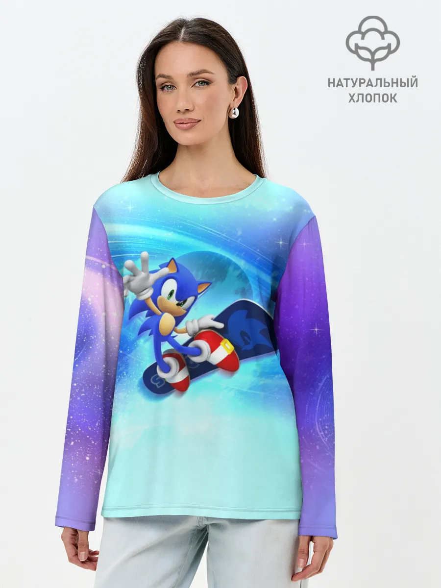 Лонгслив женский. Хлопок / Соник