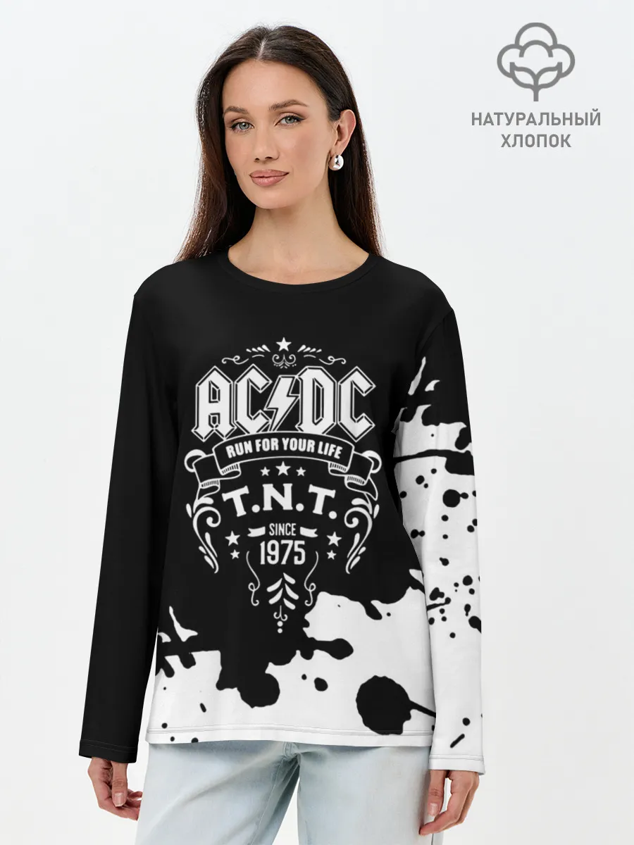 Лонгслив женский. Хлопок / AC/DC T.N.T.