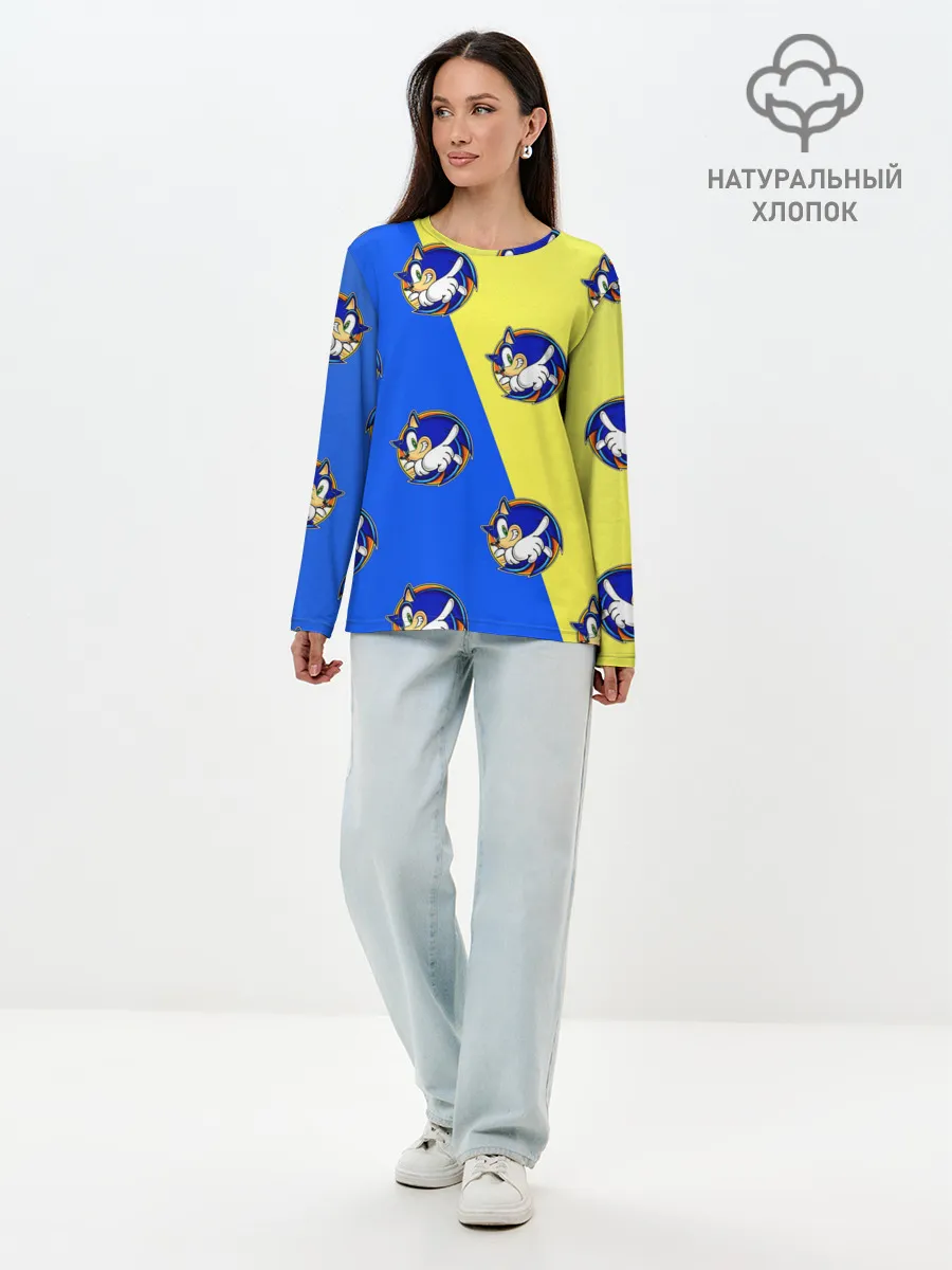 Лонгслив женский. Хлопок / Sonic - Соник