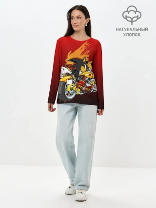 Лонгслив женский. Хлопок / Ёж Шедоу