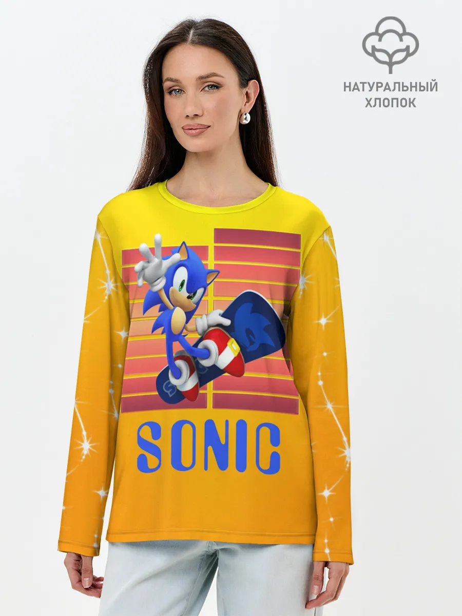 Лонгслив женский. Хлопок / Sonic - Соник