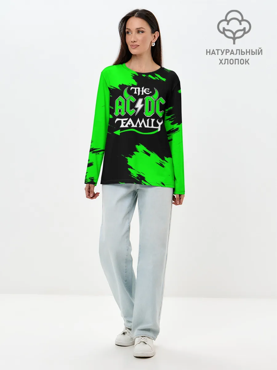 Лонгслив женский. Хлопок / The AC/DC famely