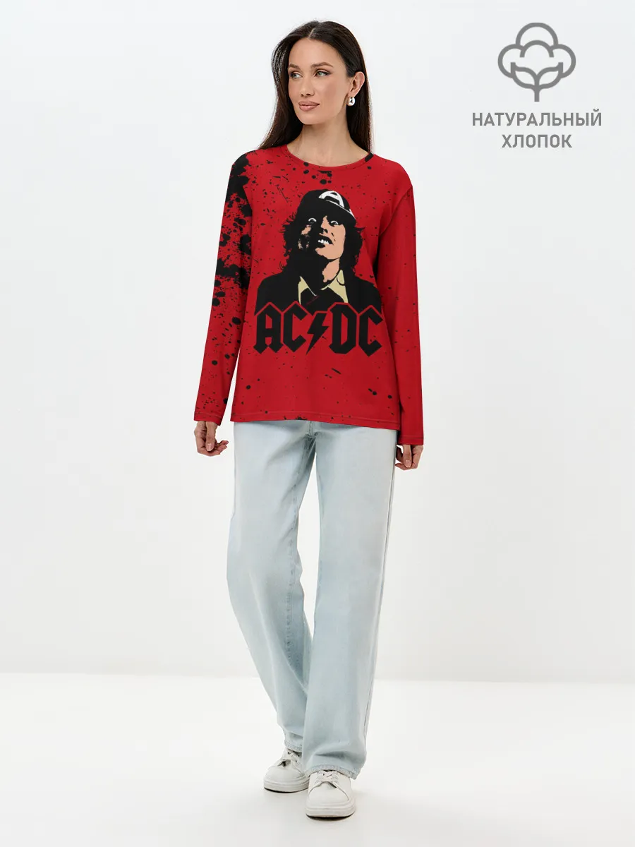 Лонгслив женский. Хлопок / AC/DC