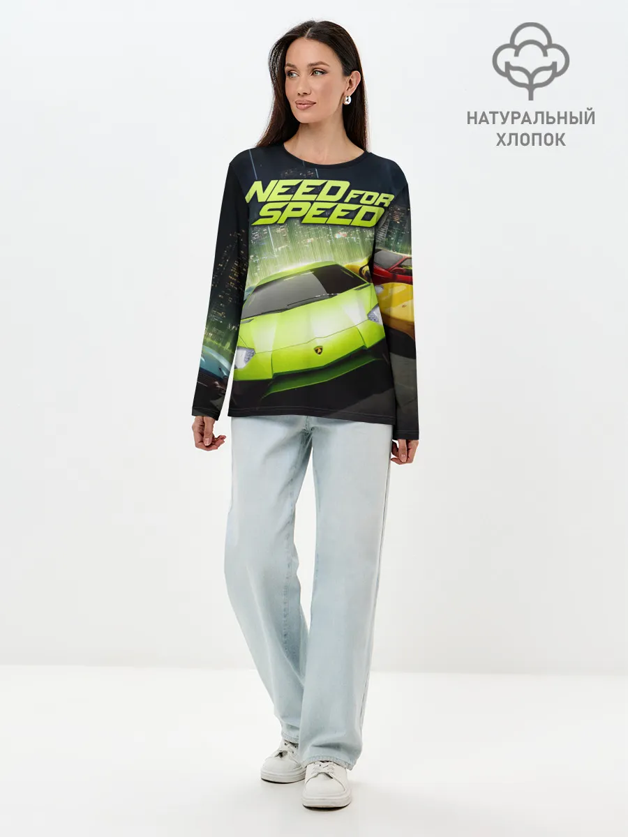 Лонгслив женский. Хлопок / Need for Speed