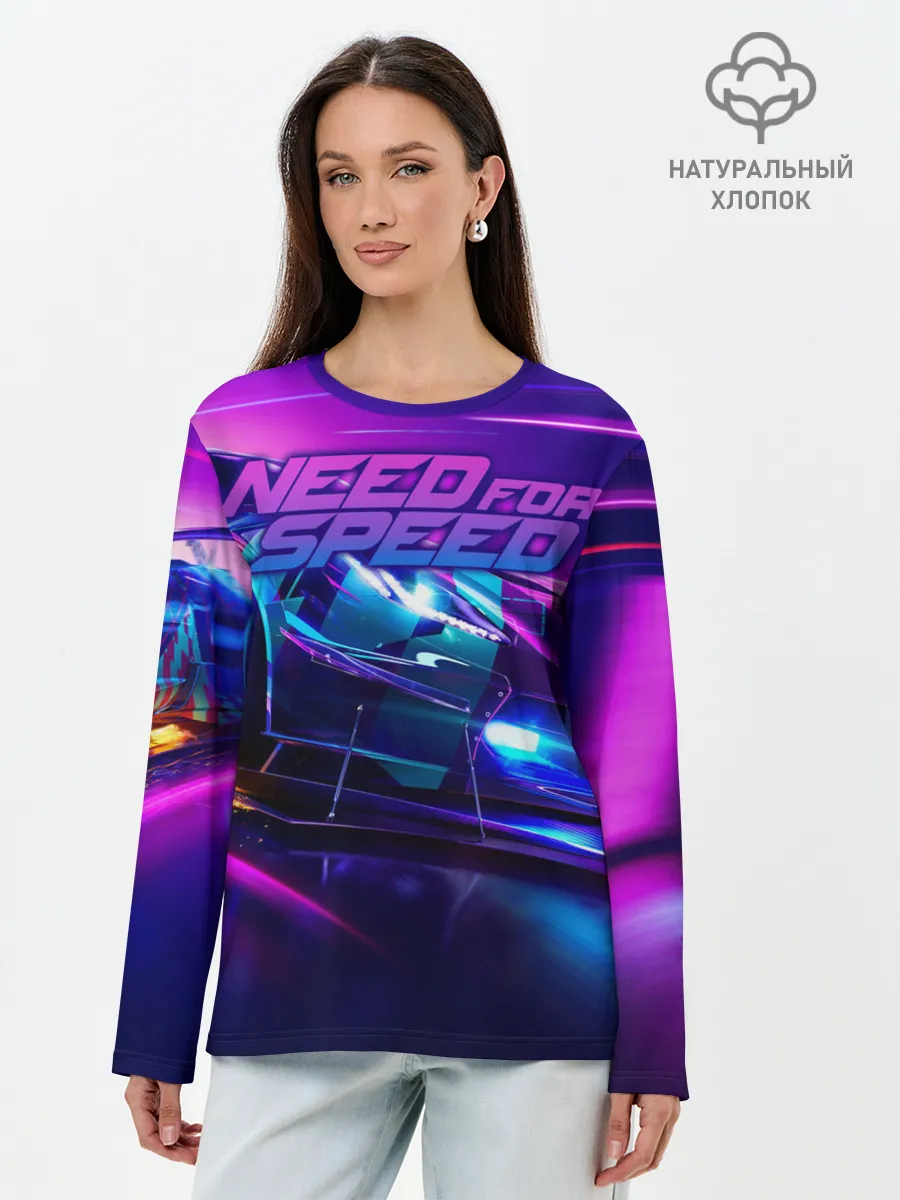 Лонгслив женский. Хлопок / Need for Speed