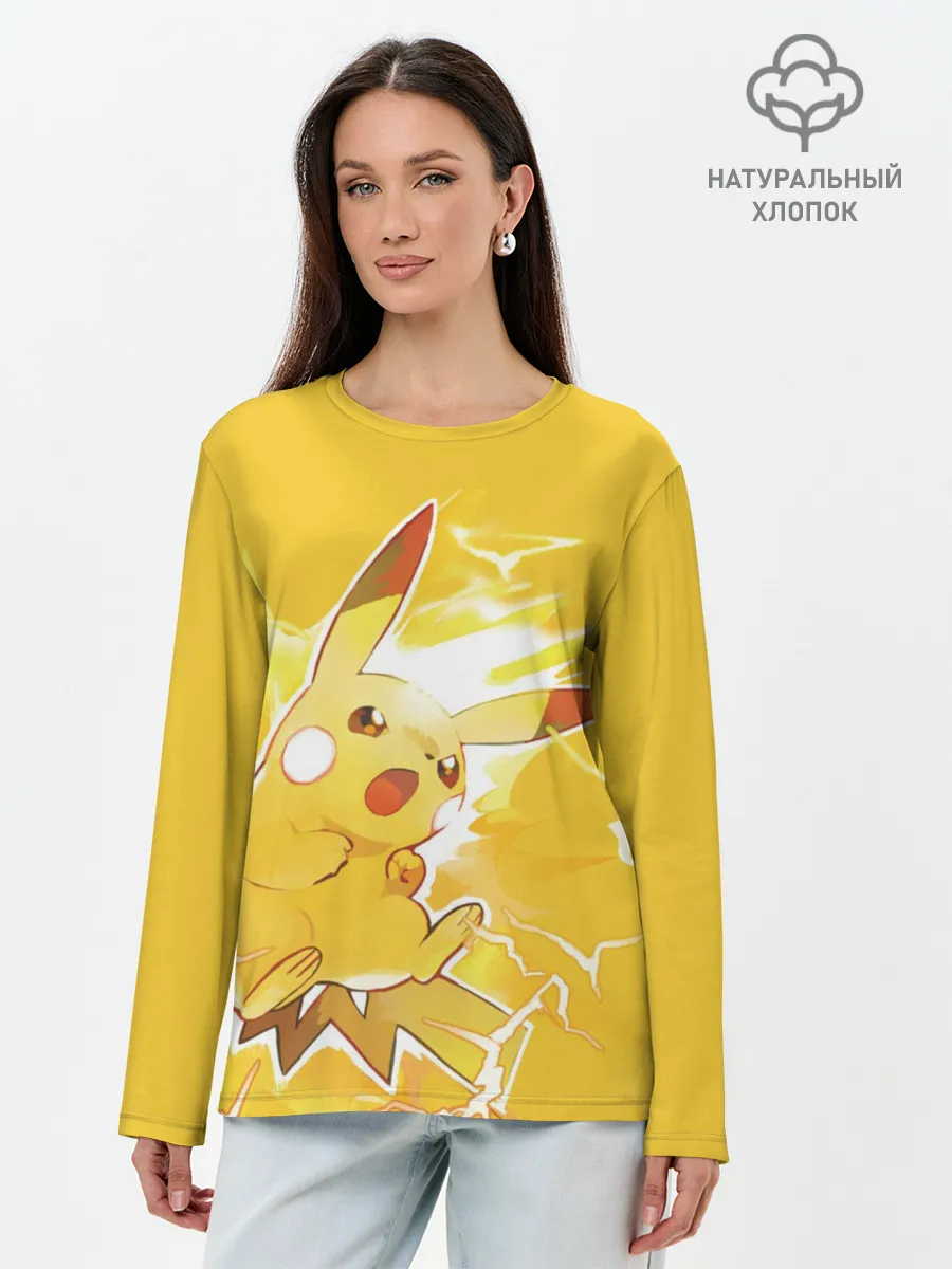 Лонгслив женский. Хлопок / PikaPika