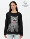 Лонгслив женский. Хлопок / Котенок
