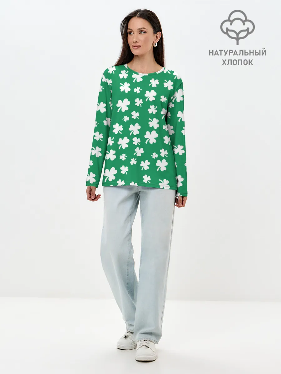 Лонгслив женский. Хлопок / ДЕНЬ СВЯТОГО ПАТРИКА | ST. PATRICKS DAY