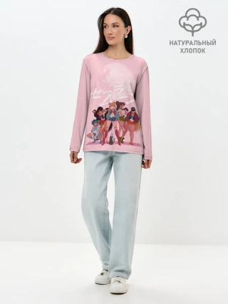 Лонгслив женский. Хлопок / PINK SAILOR MOON