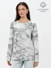 Лонгслив женский. Хлопок / Мрамор