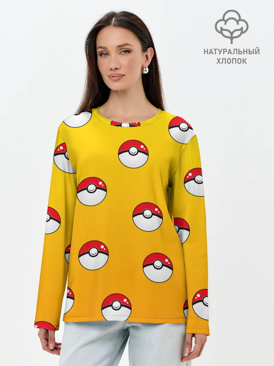 Лонгслив женский. Хлопок / Покеболы