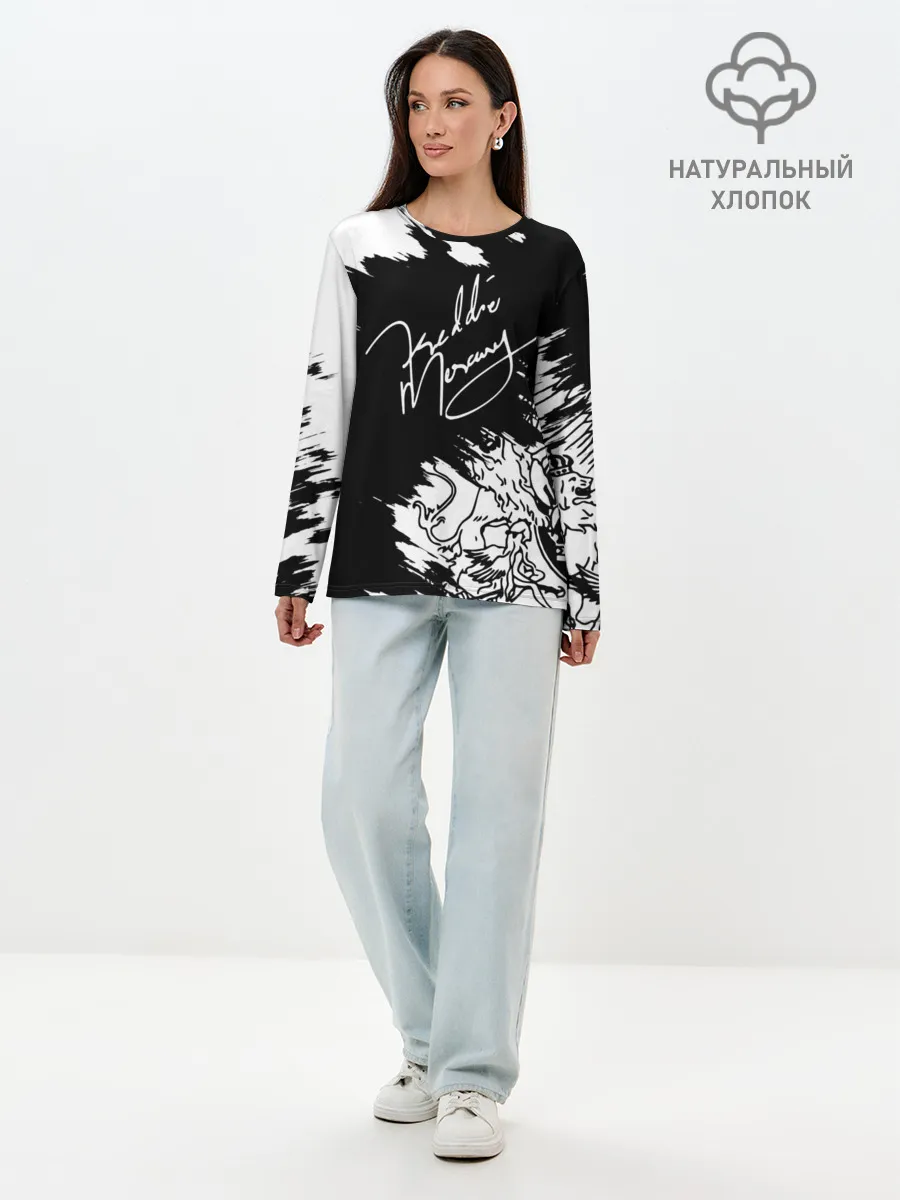 Лонгслив женский. Хлопок / Автограф Фредди Меркьюри