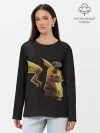Лонгслив женский. Хлопок / Детектив Пикачу
