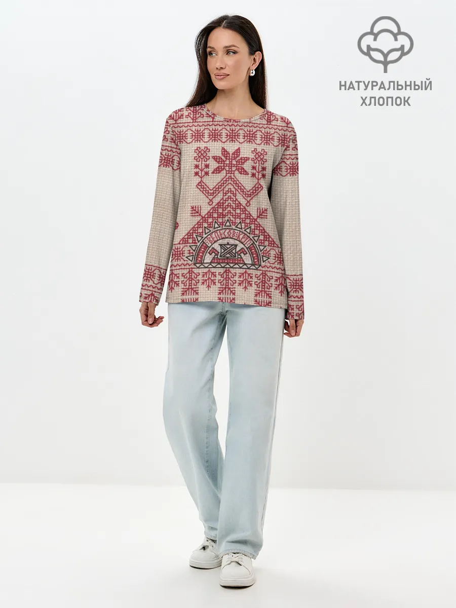 Лонгслив женский. Хлопок / Макошь Богиня Судьбы