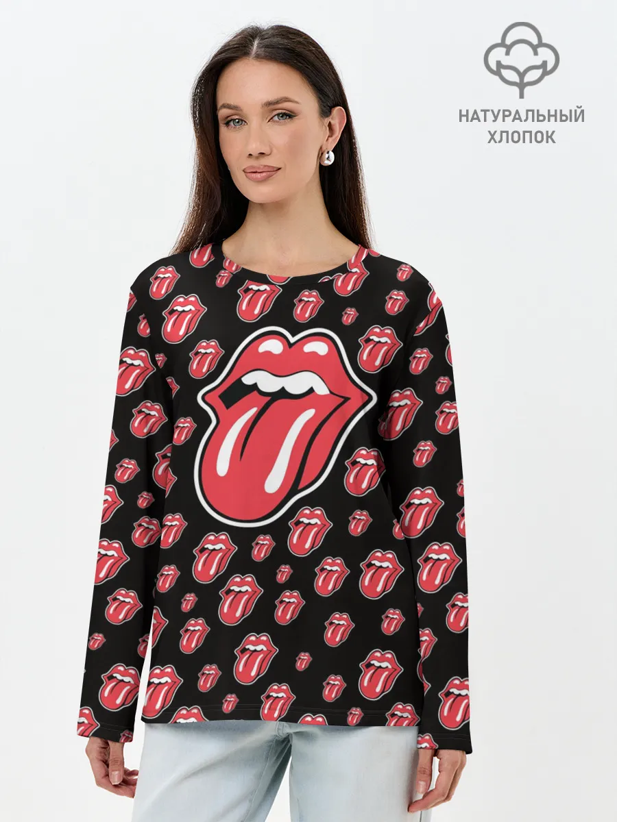 Лонгслив женский. Хлопок / rolling stones