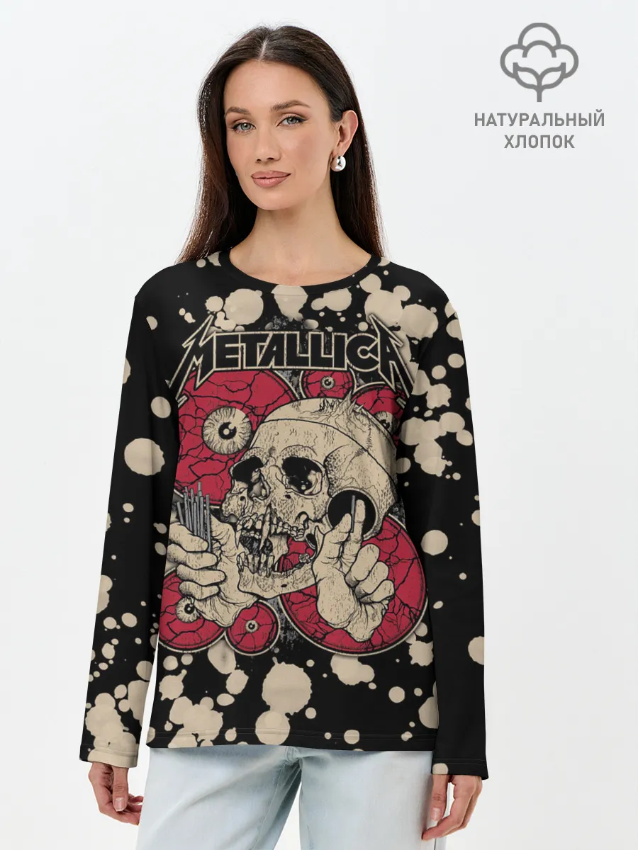 Лонгслив женский. Хлопок / Metallica