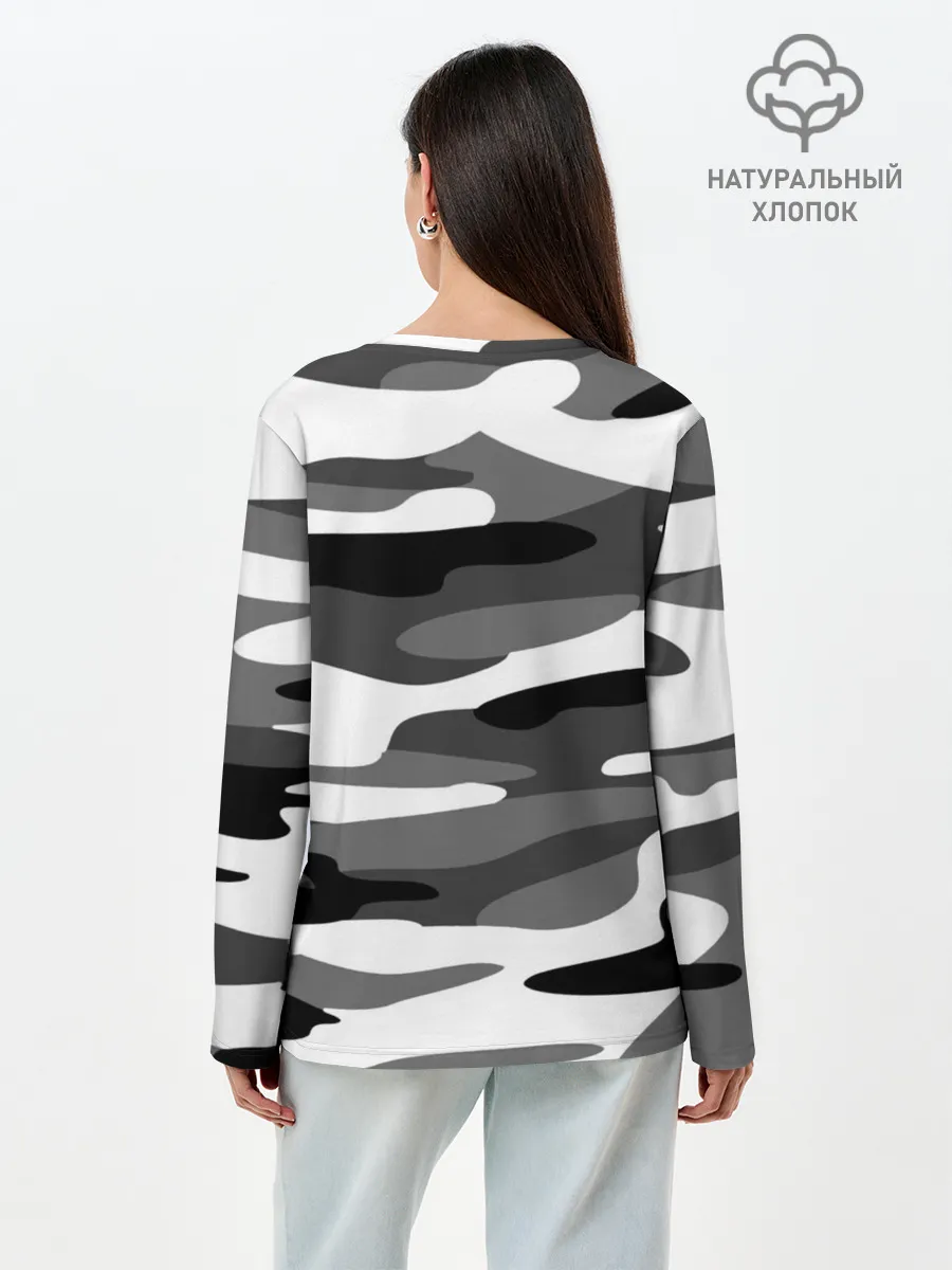Лонгслив женский. Хлопок / Камуфляж Sabaton