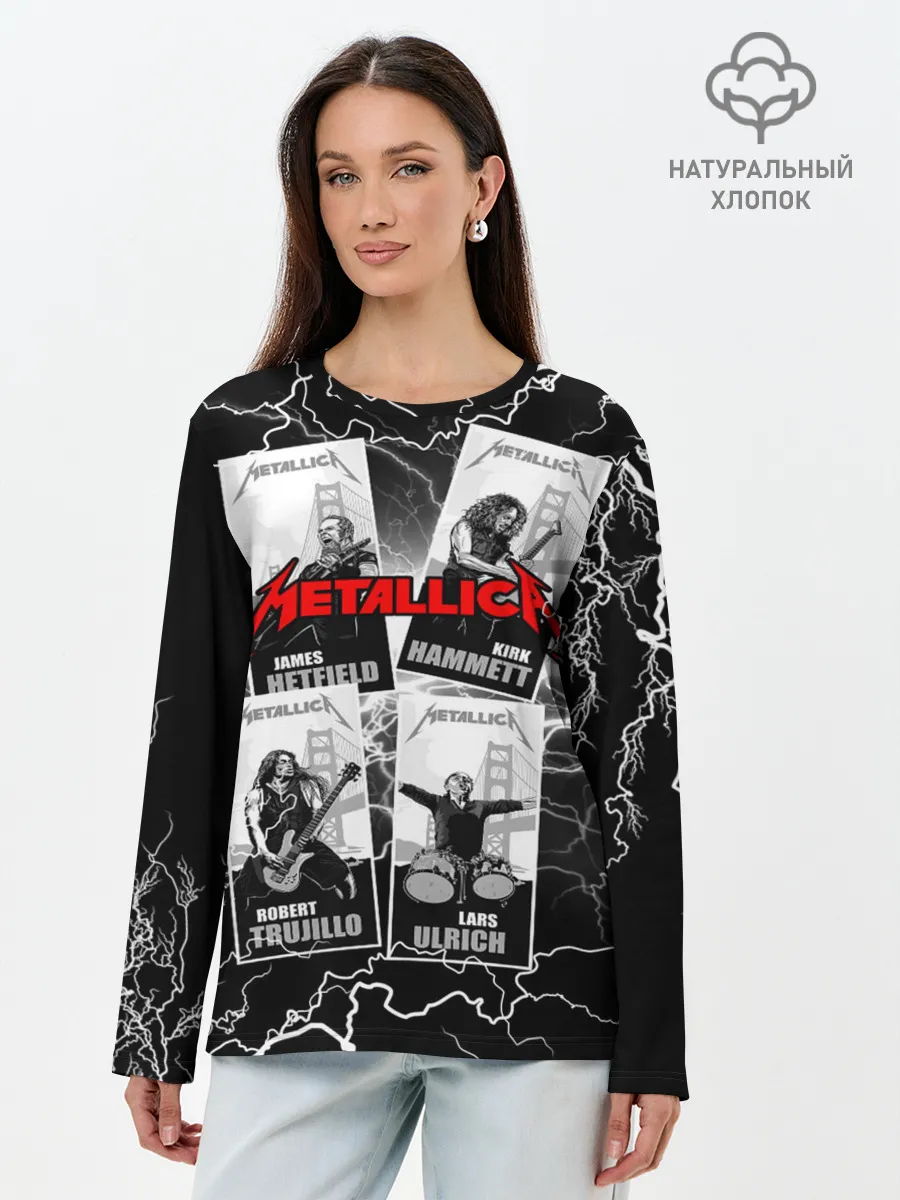 Лонгслив женский. Хлопок / Metallica