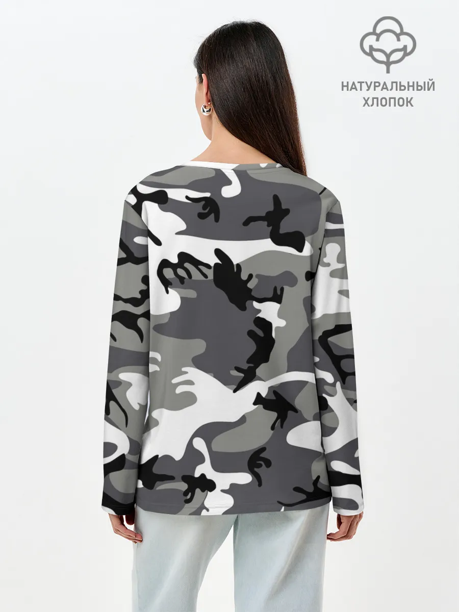 Лонгслив женский. Хлопок / Камуфляж Sabaton