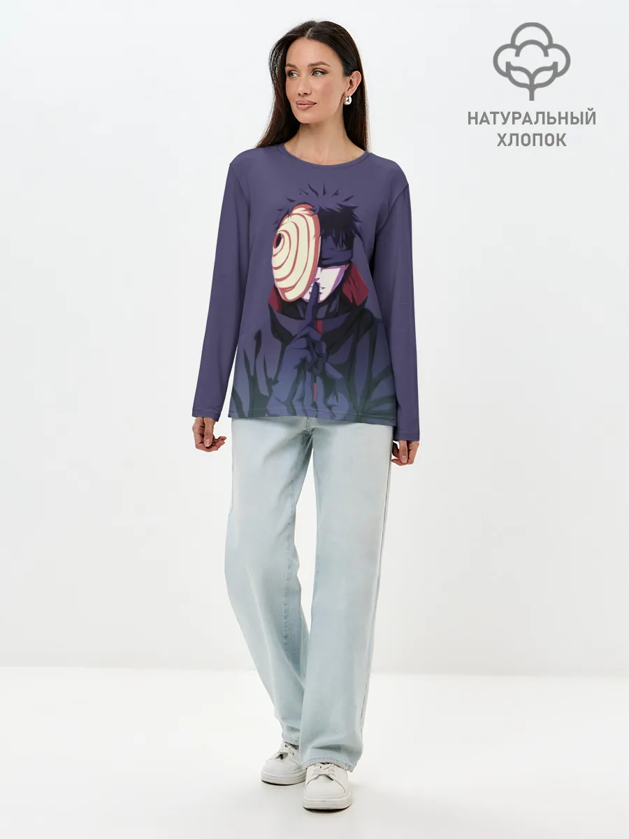 Лонгслив женский. Хлопок / Обито Учиха