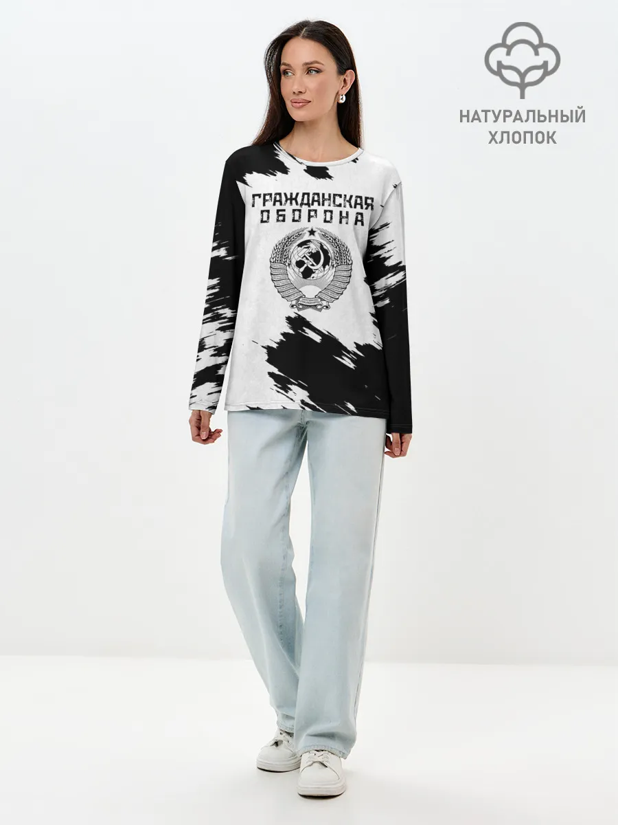 Лонгслив женский. Хлопок / Гражданская оборона