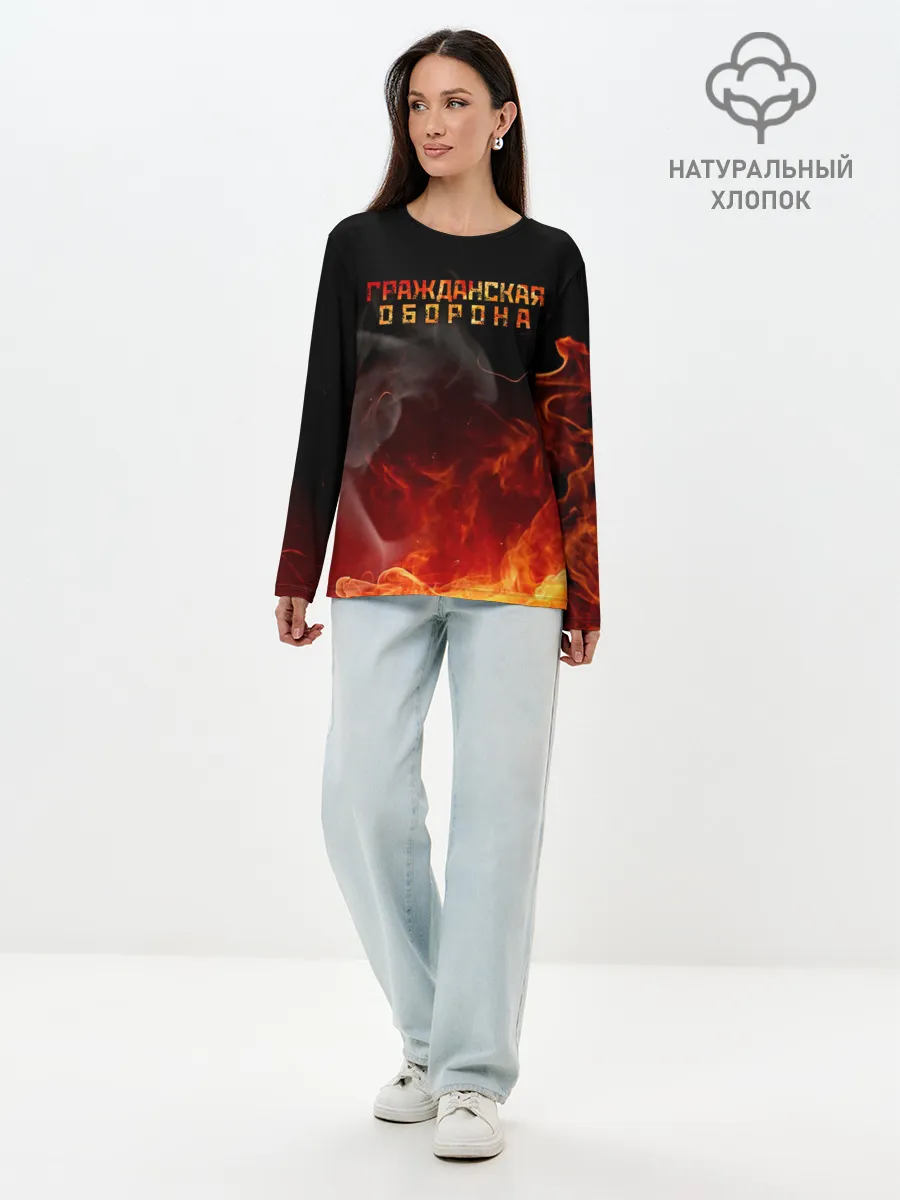 Лонгслив женский. Хлопок / Гражданская оборона