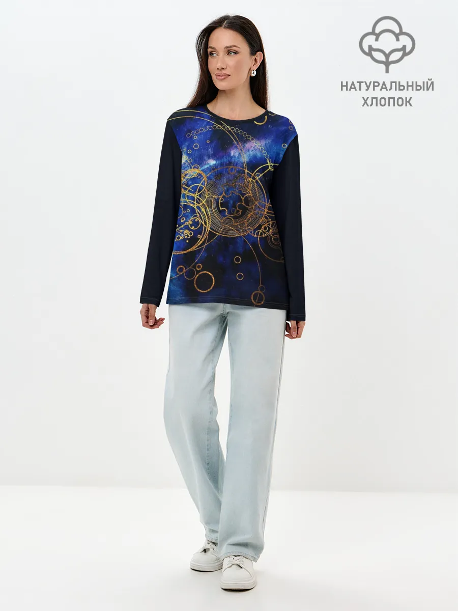 Лонгслив женский. Хлопок / Space Geometry