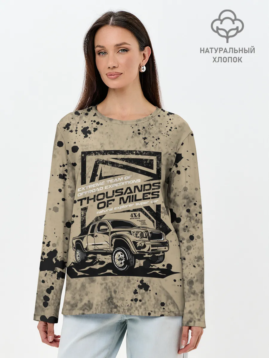 Лонгслив женский. Хлопок / OffRoad Team | Внедорожник