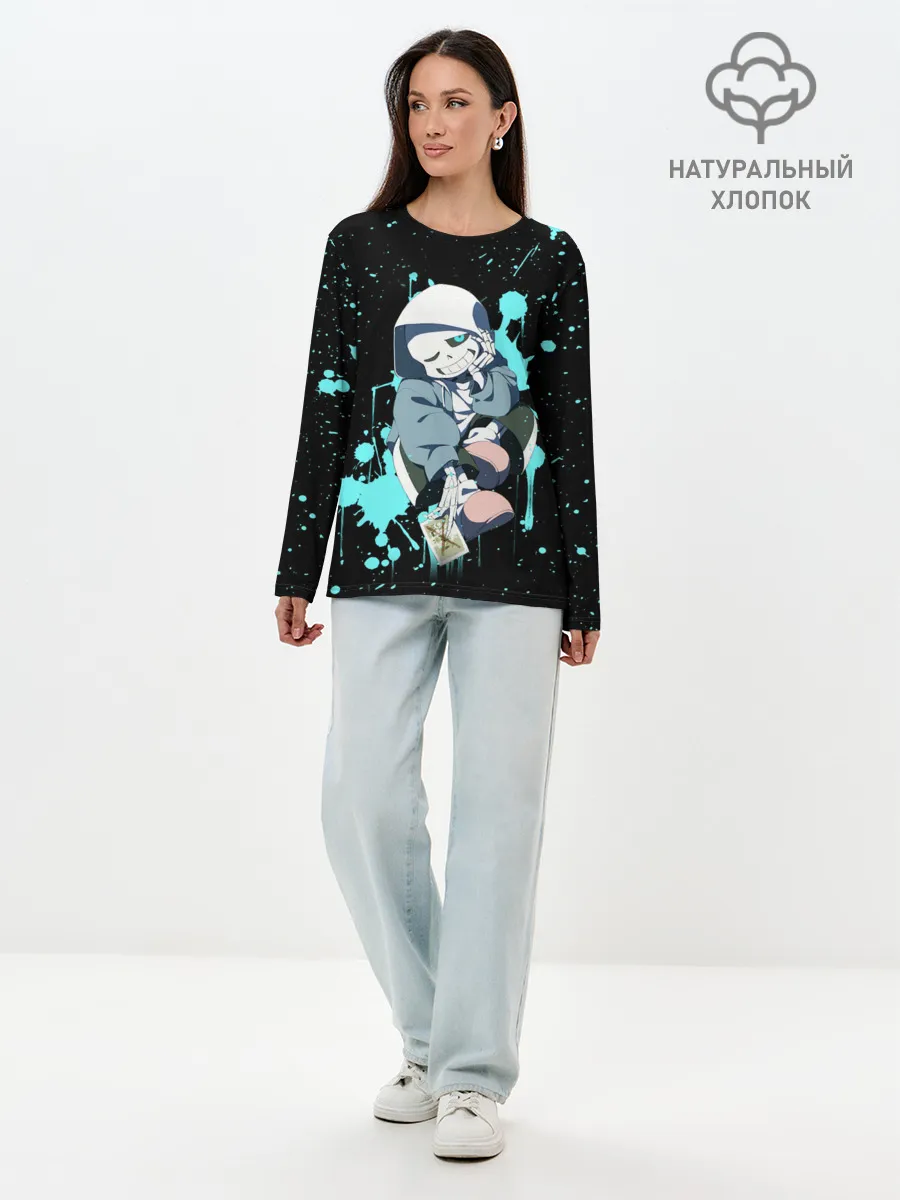 Лонгслив женский. Хлопок / UNDERTALE