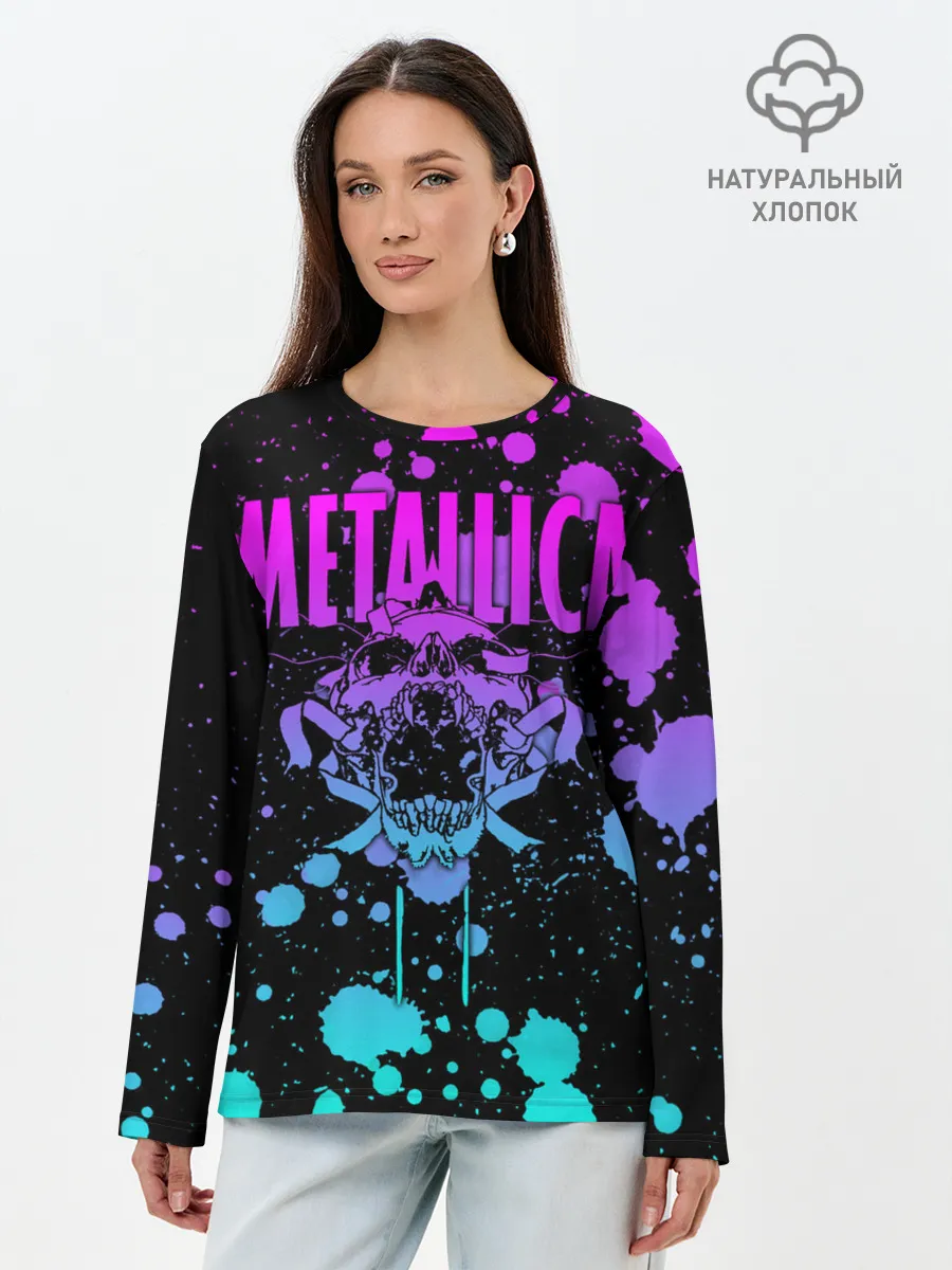 Лонгслив женский. Хлопок / Metallica