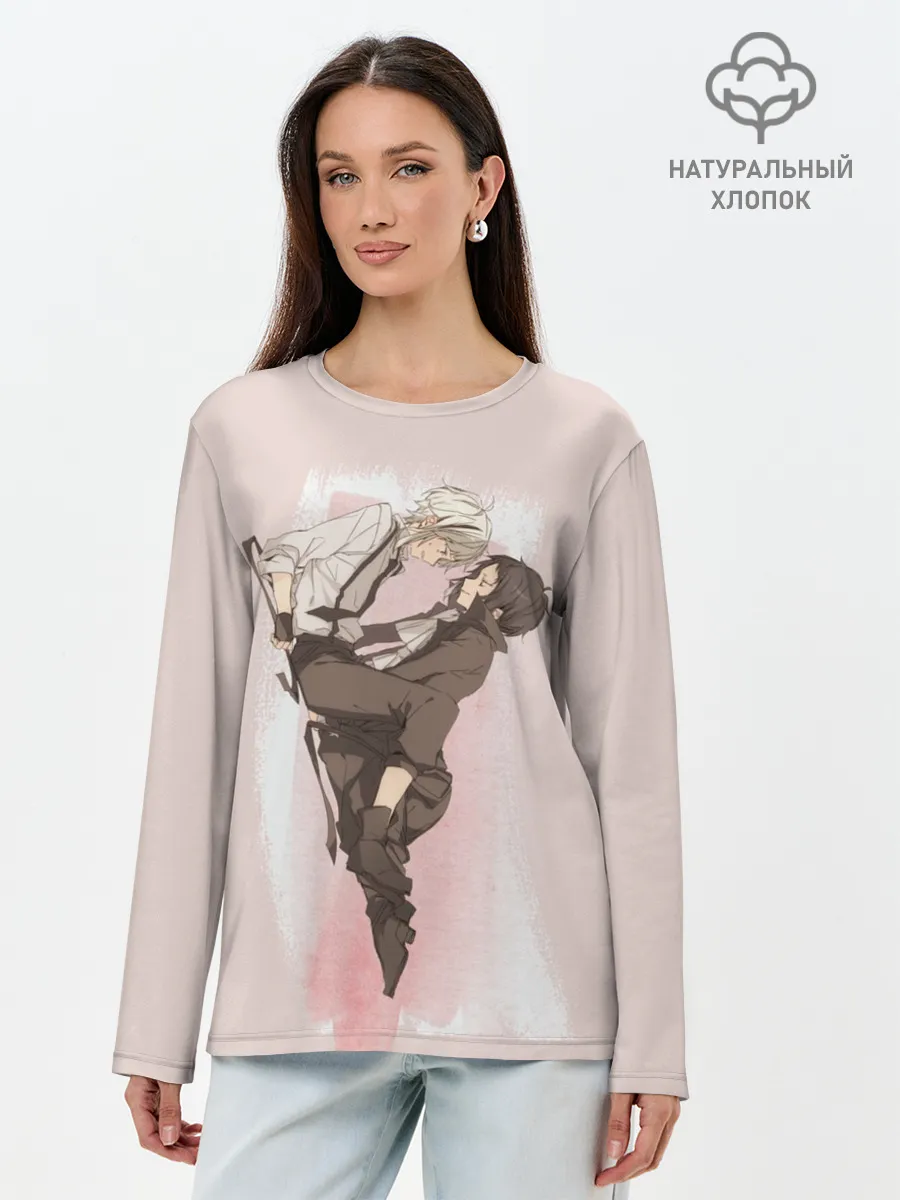 Лонгслив женский. Хлопок / Дазай и Чуя